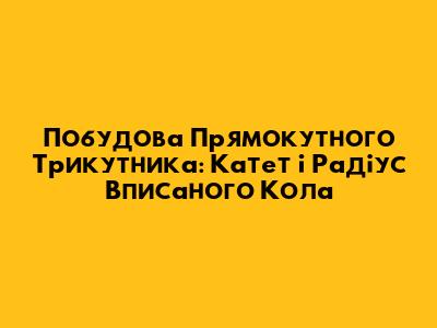 Побудова Прямокутного Трикутника: Катет і Радіус Вписаного Кола