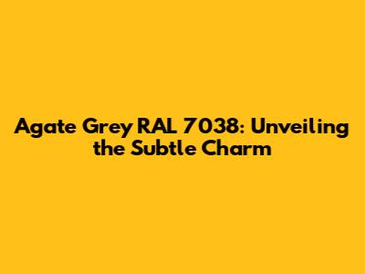 Agate Grey RAL 7038: Unveiling the Subtle Charm
