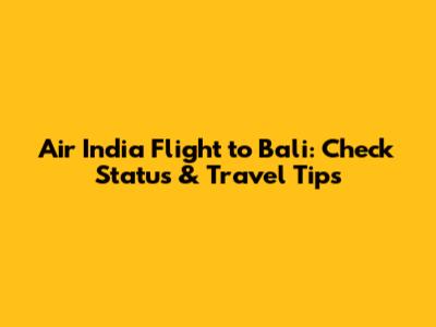 Air India Flight to Bali: Check Status & Travel Tips