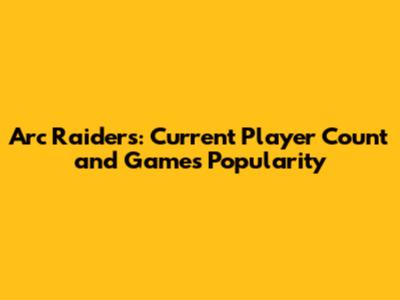 Arc Raiders: Current Player Count and Game's Popularity