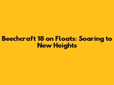 Beechcraft 18 on Floats: Soaring to New Heights
