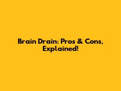 Brain Drain: Pros & Cons, Explained!
