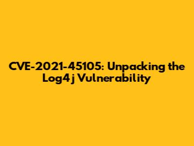 CVE-2021-45105: Unpacking the Log4j Vulnerability