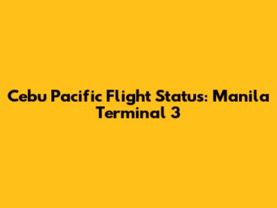 Cebu Pacific Flight Status: Manila Terminal 3