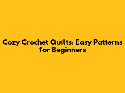 Cozy Crochet Quilts: Easy Patterns for Beginners
