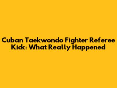 Cuban Taekwondo Fighter Referee Kick: What Really Happened