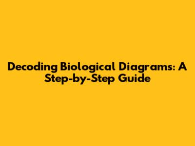 Decoding Biological Diagrams: A Step-by-Step Guide