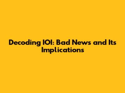 Decoding IOI: Bad News and Its Implications
