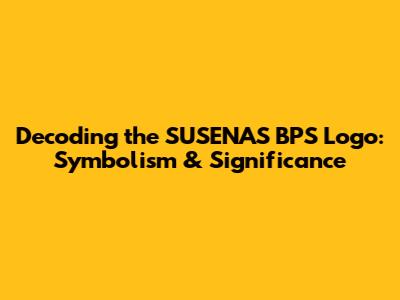 Decoding the SUSENAS BPS Logo: Symbolism & Significance