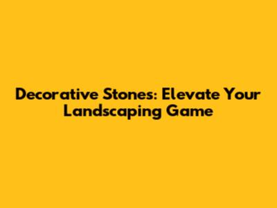 Decorative Stones: Elevate Your Landscaping Game