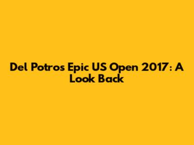 Del Potro's Epic US Open 2017: A Look Back