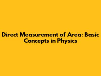 Direct Measurement of Area: Basic Concepts in Physics