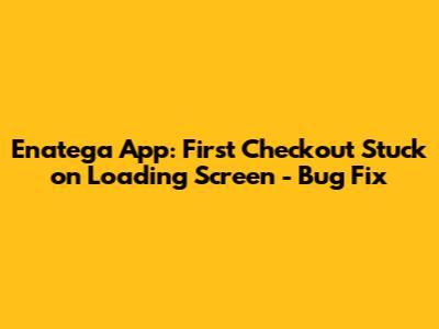 Enatega App: First Checkout Stuck on Loading Screen - Bug Fix
