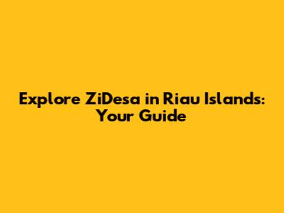 Explore ZiDesa in Riau Islands: Your Guide