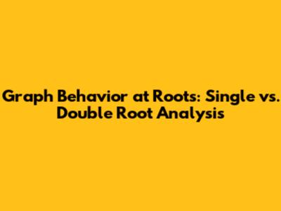 Graph Behavior at Roots: Single vs. Double Root Analysis