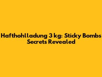 Hafthohlladung 3 kg: Sticky Bomb's Secrets Revealed