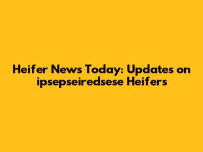 Heifer News Today: Updates on ipsepseiredsese Heifers
