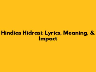 Hindia's 'Hidrasi': Lyrics, Meaning, & Impact
