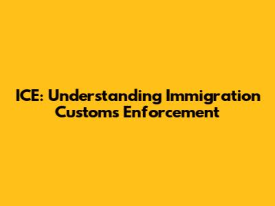 ICE: Understanding Immigration Customs Enforcement