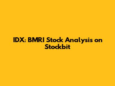 IDX: BMRI Stock Analysis on Stockbit