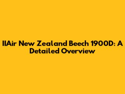 IIAir New Zealand Beech 1900D: A Detailed Overview