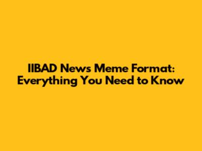 IIBAD News Meme Format: Everything You Need to Know