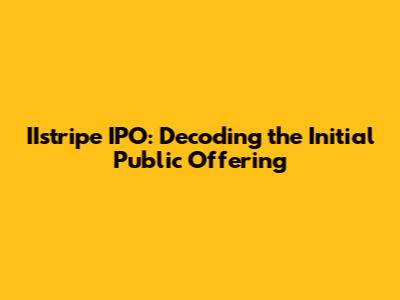 IIstripe IPO: Decoding the Initial Public Offering