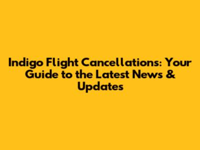 Indigo Flight Cancellations: Your Guide to the Latest News & Updates