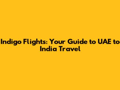Indigo Flights: Your Guide to UAE to India Travel