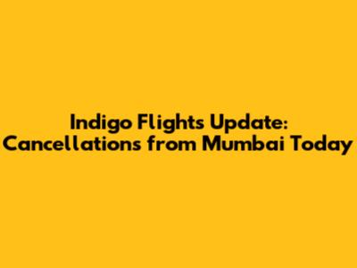 Indigo Flights Update: Cancellations from Mumbai Today