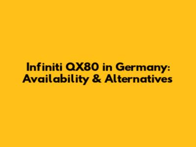 Infiniti QX80 in Germany: Availability & Alternatives