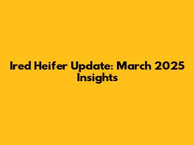 Ired Heifer Update: March 2025 Insights