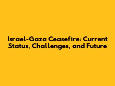Israel-Gaza Ceasefire: Current Status, Challenges, and Future