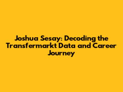 Joshua Sesay: Decoding the Transfermarkt Data and Career Journey