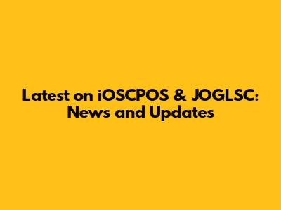 Latest on iOSCPOS & JOGLSC: News and Updates