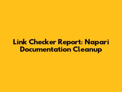 Link Checker Report: Napari Documentation Cleanup