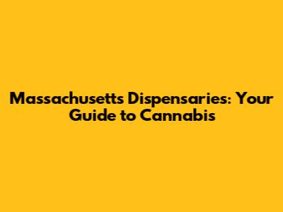 Massachusetts Dispensaries: Your Guide to Cannabis