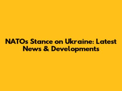 NATO's Stance on Ukraine: Latest News & Developments