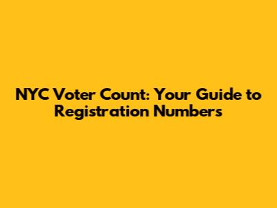 NYC Voter Count: Your Guide to Registration Numbers
