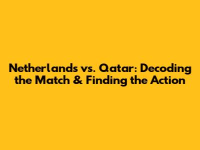 Netherlands vs. Qatar: Decoding the Match & Finding the Action