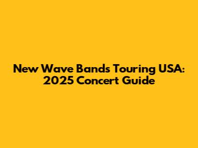 New Wave Bands Touring USA: 2025 Concert Guide