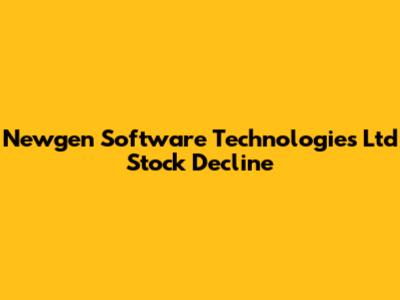 Newgen Software Technologies Ltd Stock Decline