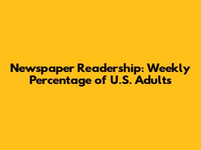 Newspaper Readership: Weekly Percentage of U.S. Adults