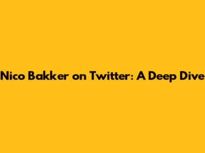 Nico Bakker on Twitter: A Deep Dive