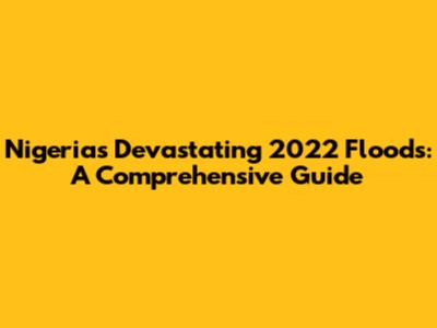 Nigeria's Devastating 2022 Floods: A Comprehensive Guide