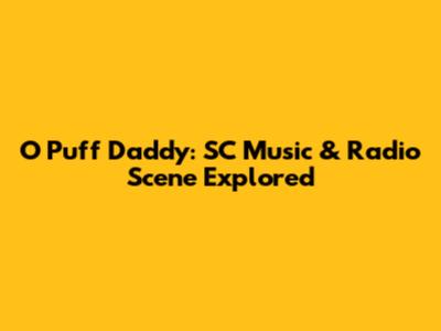 O Puff Daddy: SC Music & Radio Scene Explored