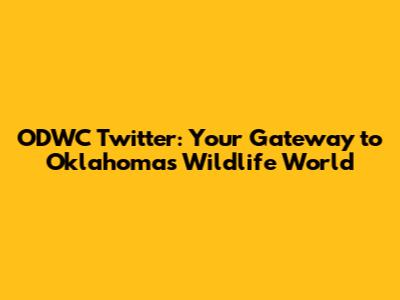 ODWC Twitter: Your Gateway to Oklahoma's Wildlife World