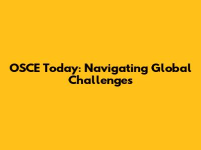OSCE Today: Navigating Global Challenges