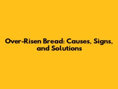 Over-Risen Bread: Causes, Signs, and Solutions