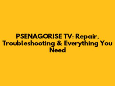 PSENAGORISE TV: Repair, Troubleshooting & Everything You Need